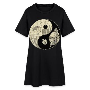 Duel spatial galactique Yin Yang - Robe T-shirt Femme - noir - Devant