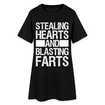 Voler des cœurs et faire exploser des pets - Robe T-shirt Femme - noir - Devant