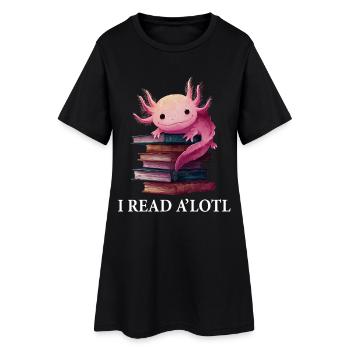 Axolotl Livre drôle Livres de lecture - Robe T-shirt Femme - noir - Devant