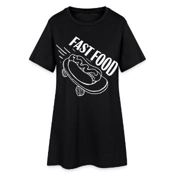 Fast Hot Dog Skateboard Longboard - Women’s T-Shirt Dress - black - Front