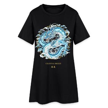Brise céleste Dragon du vent céleste - Robe T-shirt Femme - noir - Devant