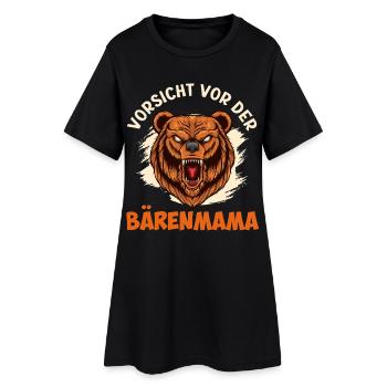Femme enceinte ATTENTION À LA MAMAN OURS - Robe T-shirt Femme - noir - Devant