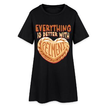Pelmeni Pelmenis Tout va mieux avec Pelmeni - Robe T-shirt Femme - noir - Devant