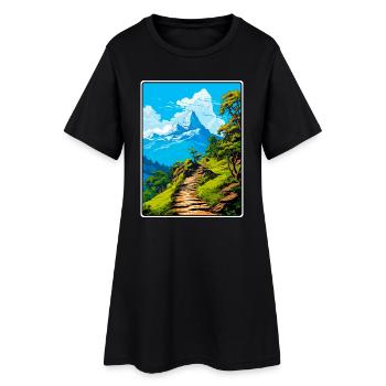 Poon Hill Nepal Snow Peak Trail Adventure - Robe T-shirt Femme - noir - Devant