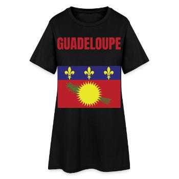 T-shirt drapeau Guadeloupe Antilles - Robe T-shirt Femme - noir - Devant