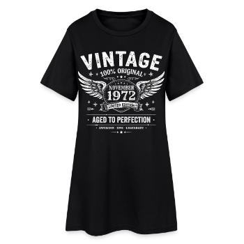 53 ans anniversaire | Anniversaire novembre 1972 - Robe T-shirt Femme - noir - Devant