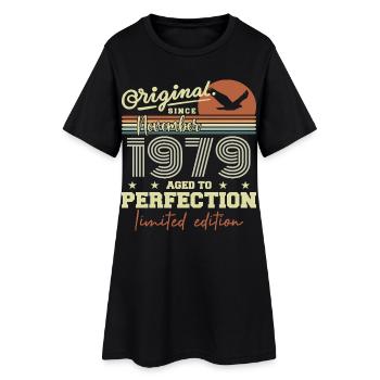 Novembre 1979 Anniversaire 1979 november 1979  - Robe T-shirt Femme - noir - Devant