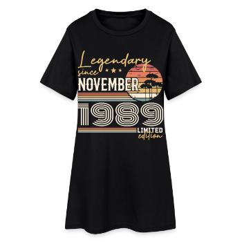 Millésime Novembre 1989 RétroNovembre 1989  - Robe T-shirt Femme - noir - Devant