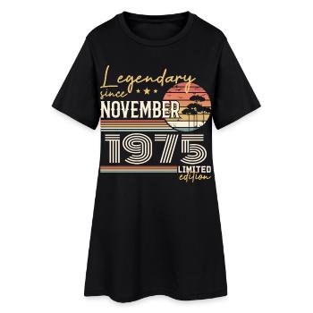 Millésime Novembre 1975 RétroNovembre 1975  - Robe T-shirt Femme - noir - Devant