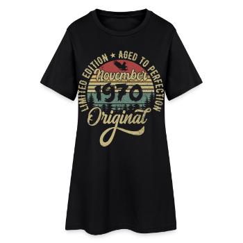 November 1970 Geschenk zum Jahrestag November 1970 - Frauen T-Shirt-Kleid - Schwarz - Vorne