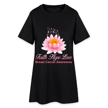 T-shirt de sensibilisation Cancer Faith Hope Love - Robe T-shirt Femme - noir - Devant