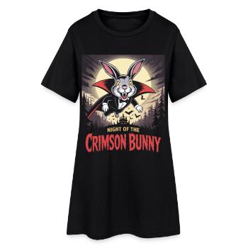La Nuit du Lapin Pourpre - Bunny Design - Robe T-shirt Femme - noir - Devant