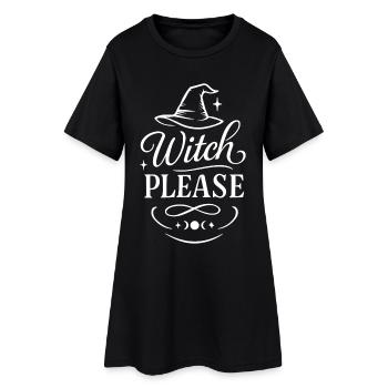Hexe bitte Halloween lustiger Spruch Kostüm Party - Frauen T-Shirt-Kleid - Schwarz - Vorne
