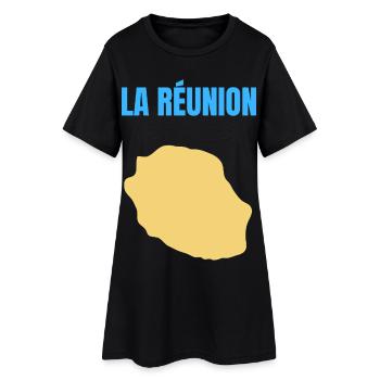T-shirt carte La Réunion île dorée - Robe T-shirt Femme - noir - Devant