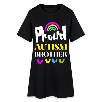 Fier frère autiste - Robe T-shirt Femme - noir - Devant