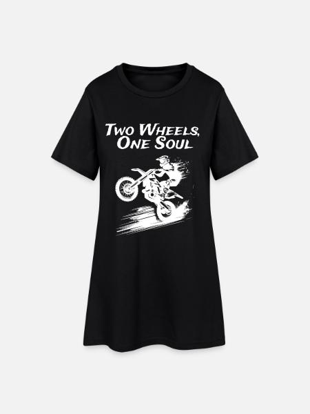 Two Wheels, One Soul - Women’s T-Shirt Dress - black