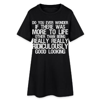 Vous êtes-vous déjà demandé s’il y avait plus dans la vie - Robe T-shirt Femme - noir - Devant