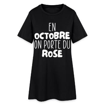 Im Oktober tragen wir Pink - 2025 Brustkrebs - Frauen T-Shirt-Kleid - Schwarz - Vorne
