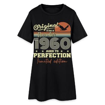 Novembre 1960 Anniversaire 1960 november 1960  - Robe T-shirt Femme - noir - Devant
