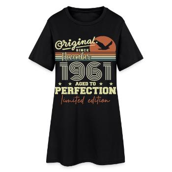 Novembre 1961 Anniversaire 1961 november 1961  - Robe T-shirt Femme - noir - Devant