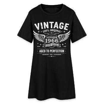 59 ans anniversaire | Anniversaire novembre 1966 - Robe T-shirt Femme - noir - Devant