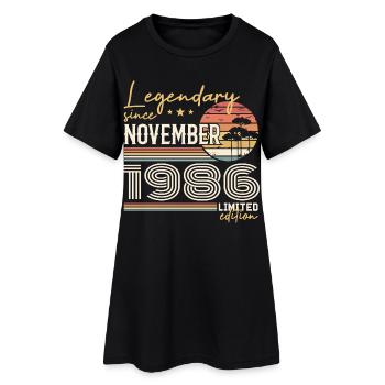 Millésime Novembre 1986 RétroNovembre 1986  - Robe T-shirt Femme - noir - Devant