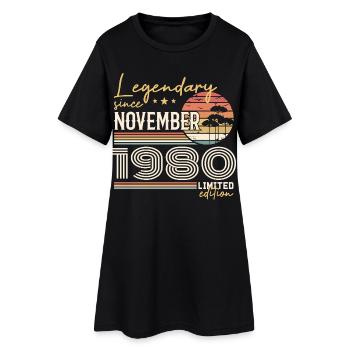 Millésime Novembre 1980 RétroNovembre 1980  - Robe T-shirt Femme - noir - Devant