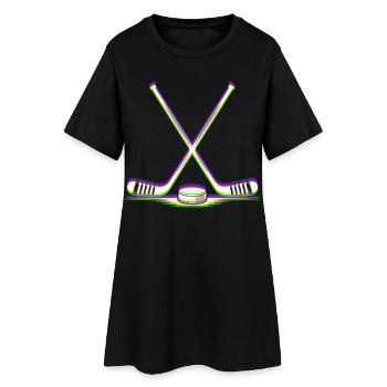 EDM Techno Hockey Sticks Rave Hockey - Women’s T-Shirt Dress - black - Front