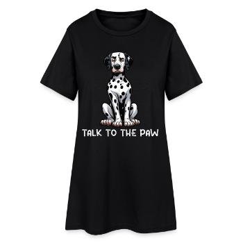 Parlez à la patte Gardien dalmatien dalmatien - Robe T-shirt Femme - noir - Devant