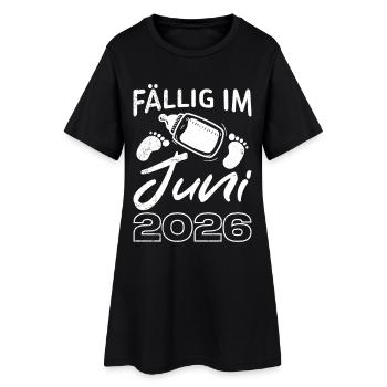 Femme enceinte maman DUE JUIN 2026 Drôle - Robe T-shirt Femme - noir - Devant