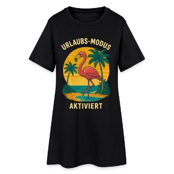 Flamingo Beach Vacation Enabled - Women’s T-Shirt Dress - black - Front