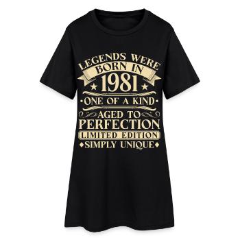 45ème Anniversaire Millésime 1981 - Robe T-shirt Femme - noir - Devant