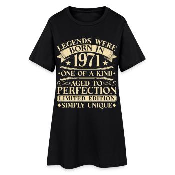 55ème Anniversaire Millésime 1971 - Robe T-shirt Femme - noir - Devant