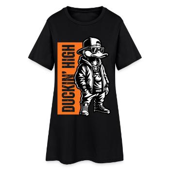 Duckin High – Design de canard de style urbain - Robe T-shirt Femme - noir - Devant
