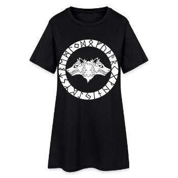 Viking wolf with two heads - Women’s T-Shirt Dress - black - Front