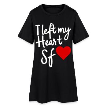 J’ai quitté mon cœur San Francisco Love - Robe T-shirt Femme - noir - Devant