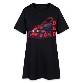 Père tondeuse à gazon - Robe T-shirt Femme - noir - Devant