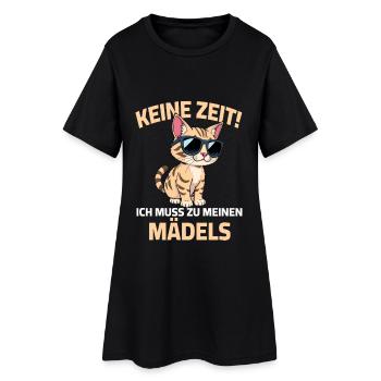 Cat No Time Must Be Funny To My Girls - Robe T-shirt Femme - noir - Devant