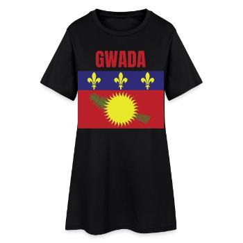 T-shirt GWADA drapeau Guadeloupe - Robe T-shirt Femme - noir - Devant