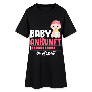 Bientôt Maman ARRIVÉE DE BÉBÉ EN COURS Drôle - Robe T-shirt Femme - noir - Devant