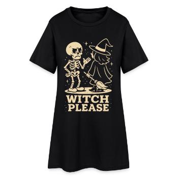Witch Please Skeleton Halloween Costume Fun - Women’s T-Shirt Dress - black - Front