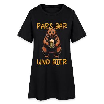 Soon Papa Beer Fan PAPS BEAR AND BEER Funny - Women’s T-Shirt Dress - black - Front