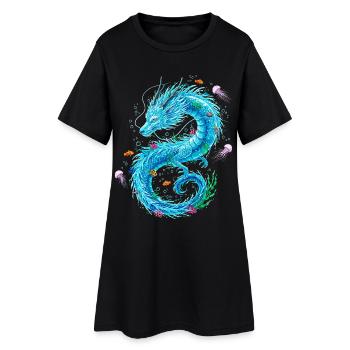 Dragon d’eau avec des créatures marines - Robe T-shirt Femme - noir - Devant