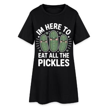 Concombres ici pour manger tous les cornichons - Robe T-shirt Femme - noir - Devant