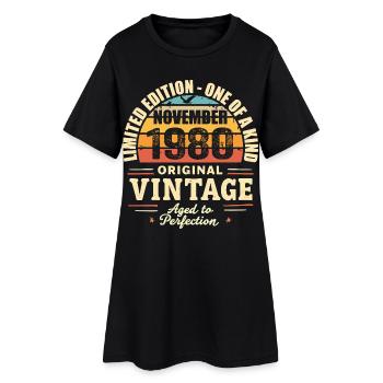 Novembre 1980 meilleur cadeau 1980 - novembre 1980 - Robe T-shirt Femme - noir - Devant