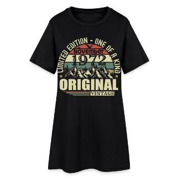 Anniversaire novembre 1972 - Robe T-shirt Femme - noir - Devant