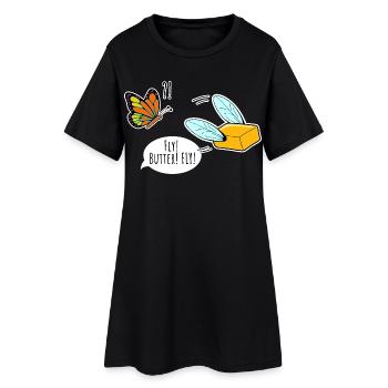 Montres papillon Flying Butter, Papillon - Robe T-shirt Femme - noir - Devant