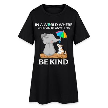 Soyez gentil éléphant et chien - Robe T-shirt Femme - noir - Devant
