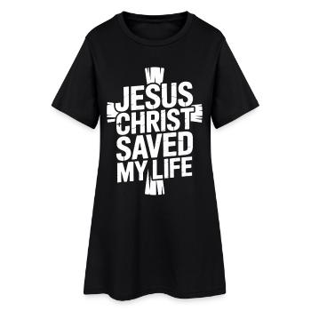 Jésus-Christ m’a sauvé la vie - Robe T-shirt Femme - noir - Devant