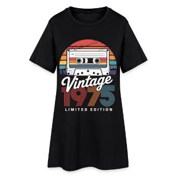 Anniversaire 1975 Édition Limitée Style Cassette - Robe T-shirt Femme - noir - Devant